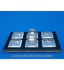 Expositor anillos 6 unidades 2 bases elevadas - La Tienda del Metacrilato