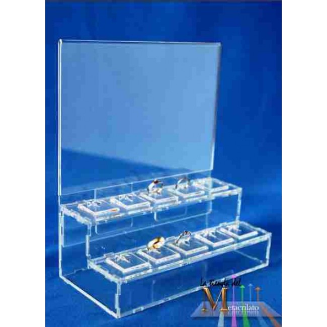 Expositor 10 anillos con portacartel A5 Anillos Expositores de