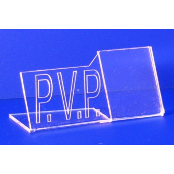 Expositor porta precios con P.V.P.  PLV
